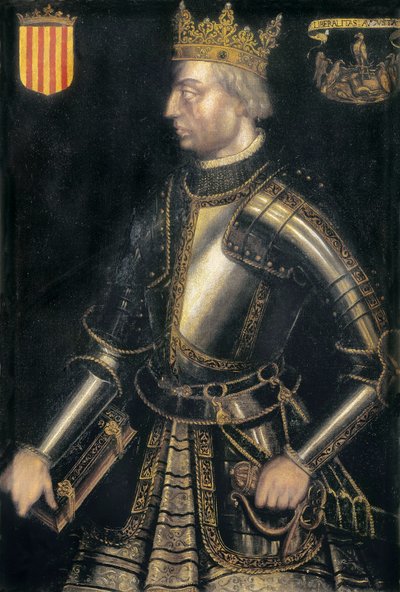 Portrett av ALPHONSE II av Catalonia, III av Aragon, kalt "El Liberal" av Filippo Ariosto