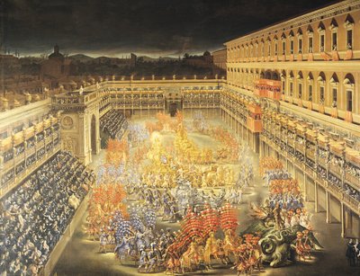 Festival til ære for dronning Christina (1626-89) av Sverige på Palazzo Barberini av Filippo Lauri