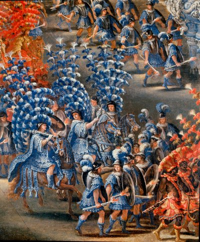 Fest på Palazzo Barberini til ære for Christine de Suede (Christine av Sverige), den 28/02/1656 Detalj. Maleri av Filippo Lauri (1623-1694) og Filippo Gagliardi (død 1659). Roma fra 1600-tallet, Roma-museet av Filippo Lauri