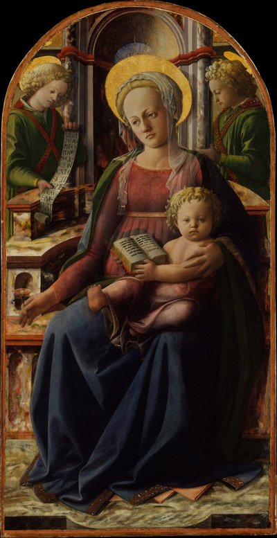 Madonna and Child Enthroned with Two Angels, ca. 1440. av Fra Filippo Lippi