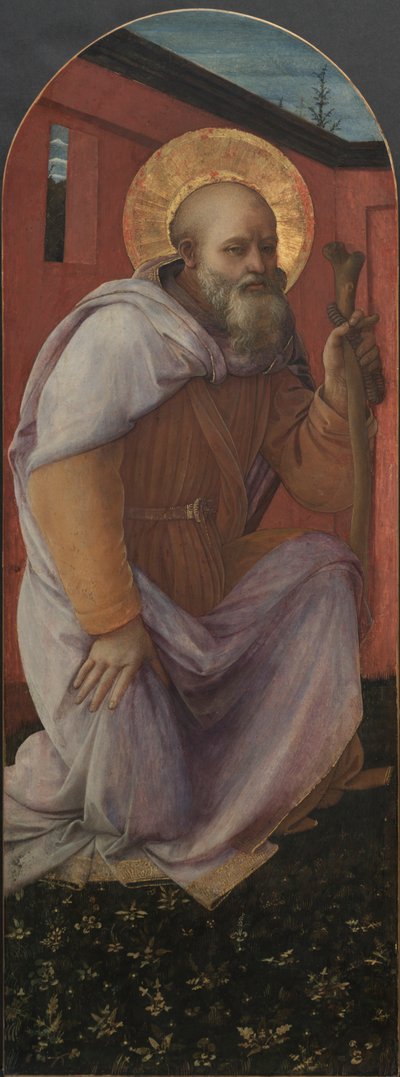Panel fra en Triptych: St. Anthony Abbed av Filippo Lippi
