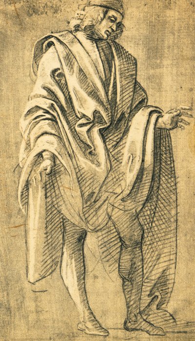 Studie av menneskelig mannsfigur, blyanttegning av Filippo Lippi (ca 1457-1504) av Filippo Lippi