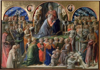 Jomfruens kroning - tempera på panel av Filippo Lippi