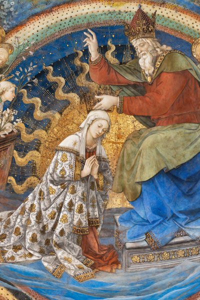 Jomfru Maria og Gud, detalj av Marias kroning av Filippo Lippi