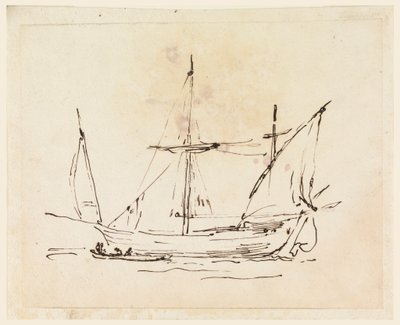 Tegning, et seilfartøy, 1770–1800 av Filippo Marchionni
