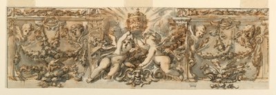 Tegning, dekorasjon av en frise, ca. 1770 av Filippo Marchionni