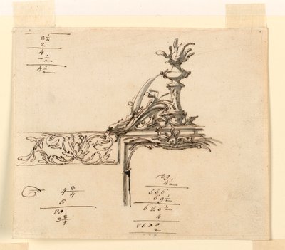 Tegning, prosjekt for en ramme, 1750–75 av Filippo Marchionni