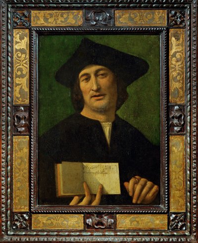 Portrett av en musiker av Filippo Mazzola or Mazzola dell