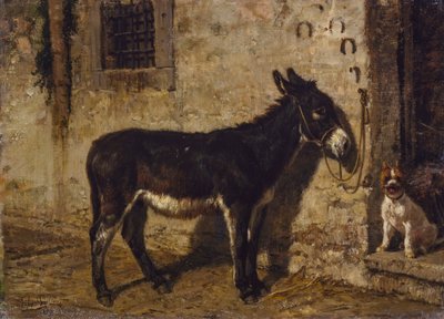 Ved døren til huset av Filippo Palizzi