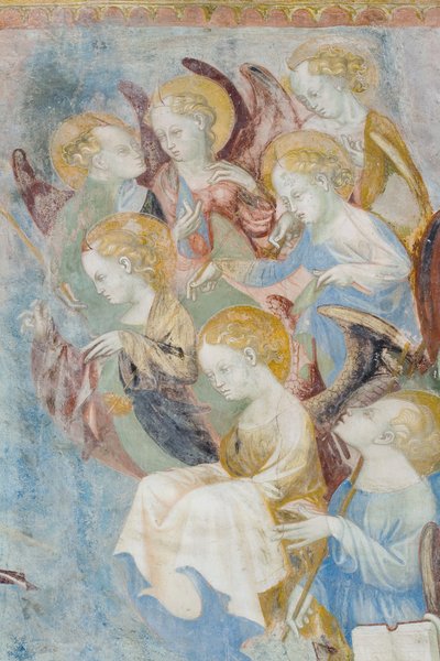 Engler, detalj av den siste dommen, ca. 1400 (detalj av 3496201) av Filippolo de and Veris da Milano Veris da Milano