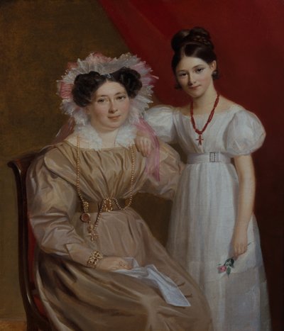 Portrett av mor og datter av Firmin Massot