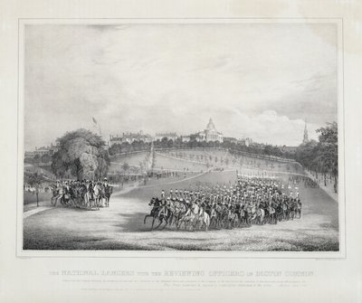 National Lancers med revisjonsoffiserene på Boston Common av Fitz Henry Lane