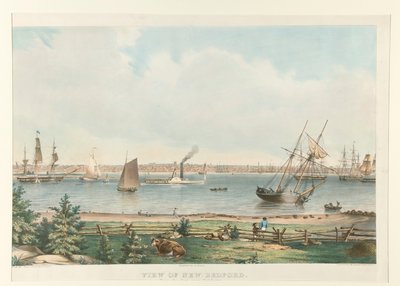 Utsikt over New Bedford. / Fra fortet nær Fairhaven av Fitz Henry Lane