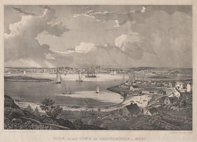 Utsikt over byen Gloucester, Mass. av Fitz Henry Lane