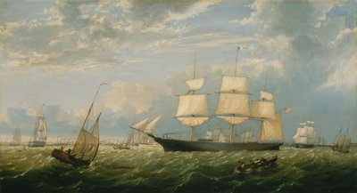The Golden State Entering New York Harbor, 1854. av Fitz Hugh Lane