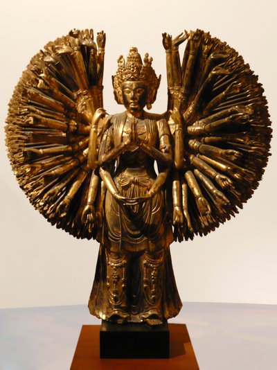Bodhitsattva Avalokitesvara (Guanyin), Kina, Fem dynastier, 907-960 (glans og gyllent tre) av Five Dynasties Chinese School