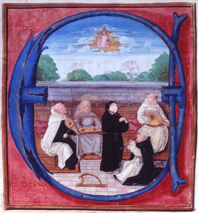 Add.15426 fol.86 Konsert av de fem ordener av Flemish School