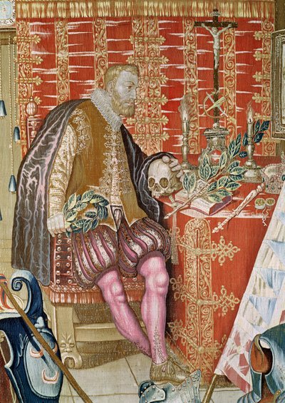 Charles V (1500-58) fra The Tapestry of Charles Quint, ca. 1630-40 (detalj) av Flemish School