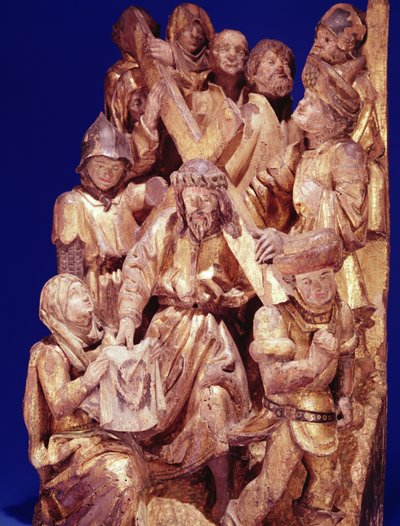 Kristus bærer korset med St. Veronica (tre) av Flemish School