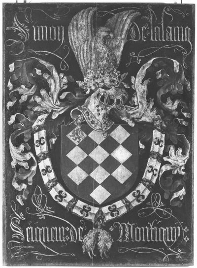 Våpenskjold til Simon de Lalaing (1405-76) Seigneur av Montigny, 1. kapittel av Ordenen av det gylne skinn, Lille, 1431 av Flemish School