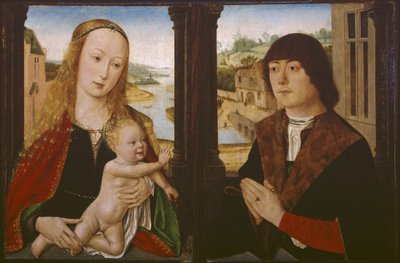Diptych - Virgin and Child and a Donor, ca. 1490-1500 av Flemish School
