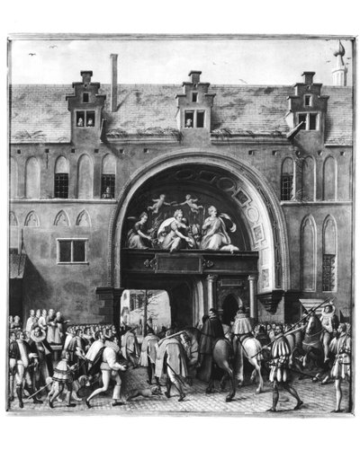 Innreise av Hercule Francois av Frankrike, hertug av Alencon (1554-84) i Antwerpen, 19. februar 1582 av Flemish School