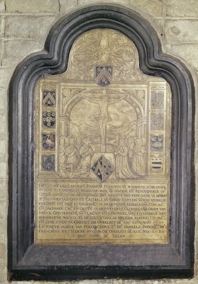 Epitafium av Francois van Wychhuus, slutten av det sekstende århundre (messing) av Flemish School