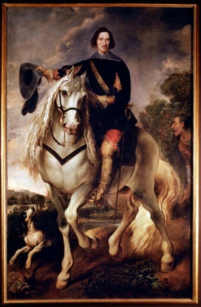 Rideportrett av en kaptein med sin mauriske side (olje på lerret, ca. 1635) av Flemish School