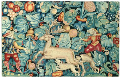 Feuilles de Choux jaktteppepanel av Flemish School