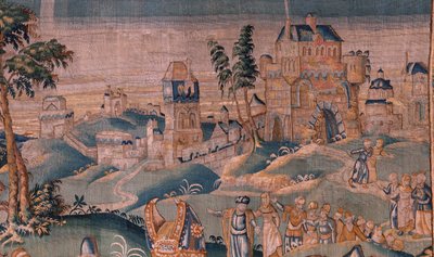 flamsk billedvev. Alexander før ypperstepresten Iaddo (Alexander før ypperstepresten Iaddo). Atelier i Oudenaarde. 374x447 cm. Inv(830-B)4 00010. 1600-tallet. av Flemish School