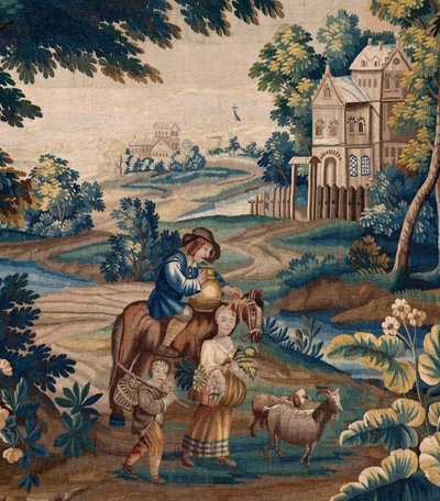 flamsk billedvev. Slutten av 1600-tallet. Eiendommen til kirken Sint-Walburgakerk Oudenaarde (Dekenij van de Sint-Walburga). av Flemish School