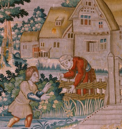 flamsk billedvev. Håndklapping. Atelier i Oudenaarde. 17. århundre. av Flemish School