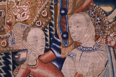 flamsk billedvev. Passerer Rødehavet (Paso del Mar Rojo). Ca 1490. Detalj. av Flemish School