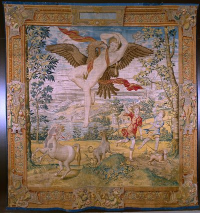 flamsk billedvev. Serie Fable of Ovidius: The rob of Ganymedes. Atelier Willem de Pannemaker, Brussel. Før 1556. av Flemish School