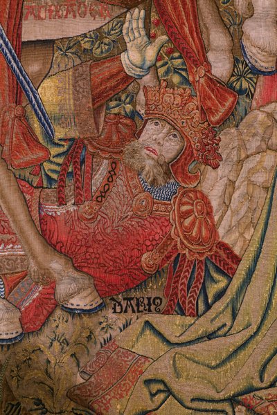 flamsk billedvev. Serie Moralities: The Virtue of the honors (De deugd van de Honores, The Virtue of honours). Ca 1520. Detalj av Flemish School