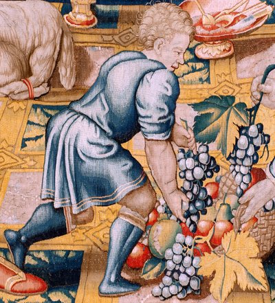 flamsk billedvev. Serien Hannibals historie. Hannibals ed (Juramento de Aníbal). Første billedvev i serien. Tegneserier anonym mester i Nederland. Brussels produksjon, verksted. Ca 1570. Stoff Ull og silke, 6,5/7 varp pr cm. Størrelse 34 av Flemish School