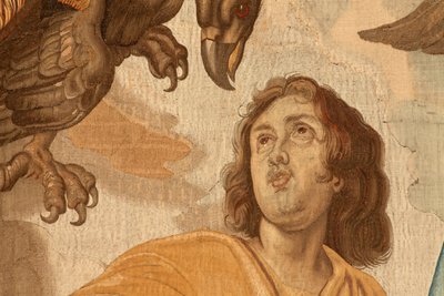 flamsk billedvev. Serien Nattverdens triumf. De fire evangelistene (Los cuatro evangelistas). Elvte billedvev i serien. Modell Peter Paul Rubens. 1626-1628. Produksjon Jan II Raes, Hans Vervoert, Jacques Fobert, Brussel av Flemish School