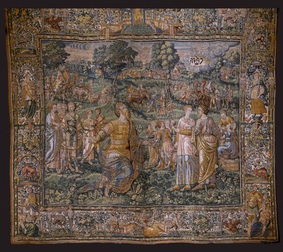 flamsk billedvev. Serie: Abrahams historie. Abrahams kall (The Vocation of Abraham). Omtrent 1575-1 av Flemish School