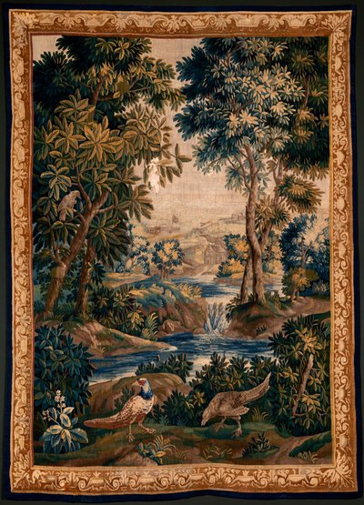 flamsk billedvev. Såkalt Verdure (Landskap med vann, trær og fasaner). Atelier i Oudenaarde. 277x200 cm. Inv 00012. 1600-tallet. av Flemish School