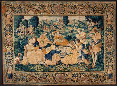 flamsk billedvev. Landmåltidet. Atelier i Oudenaarde. 331x465 cm. Iinv (83073)-8 / 00008. 1600-tallet. av Flemish School