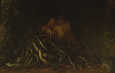 Leder av Medusa (olje på panel) av Flemish School