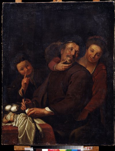 ""The merry company"" (The merry company) Maleri av den nederlandske skolen på 1600-tallet. Regionalt Deineka kunstgalleri, Kursk Russland av Flemish School
