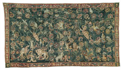 Stor bladverdur med dyr og fugler, 1525-50 av Flemish School