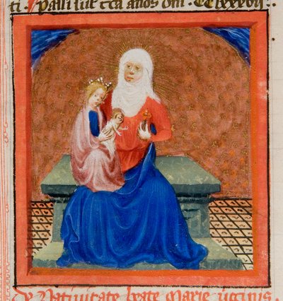 MS GEN 1111, f.169 Den hellige jomfru Marias fødsel, illustrasjon fra Legenda Aurea av Jacobus de Voragine, ca. 1405-10 av Flemish School