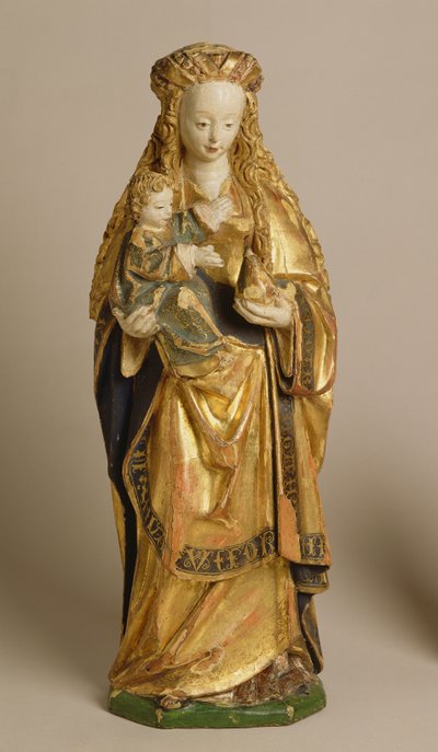 Madonna and Child, School of Mechelen, ca. 1500 (polykrom og forgylt eik) av Flemish School