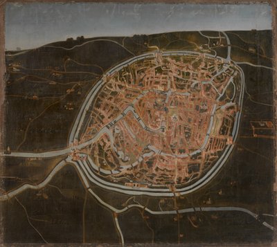 Kart over Brugge (olje på lerret) av Flemish School