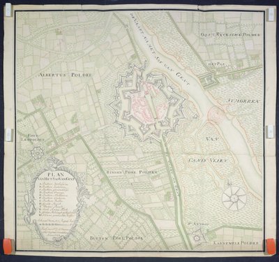 Kart over Sas de Gant og områdene rundt, 1759 av Flemish School