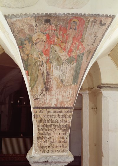Messe av St. Gregory, veggmaleri fra krypten av Flemish School