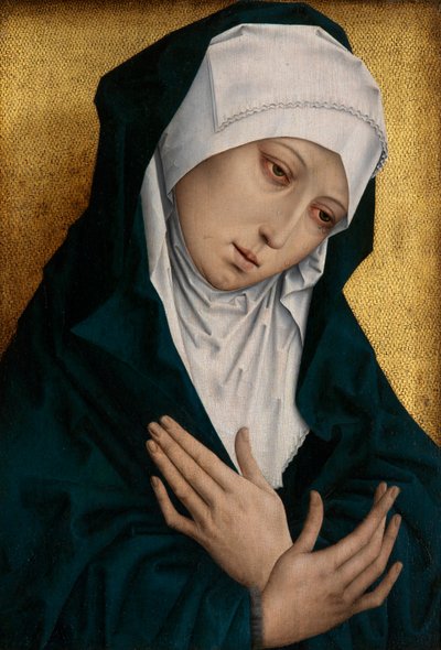 Mater Dolorosa (olje på panel) av Flemish School