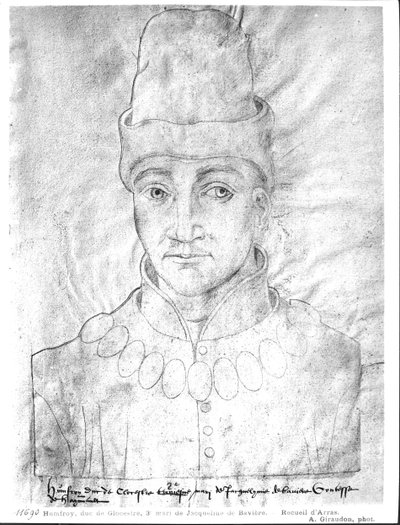 Ms 266 f.37 Portrett av Humphrey av England (1390-1447) hertugen av Gloucester, fra 